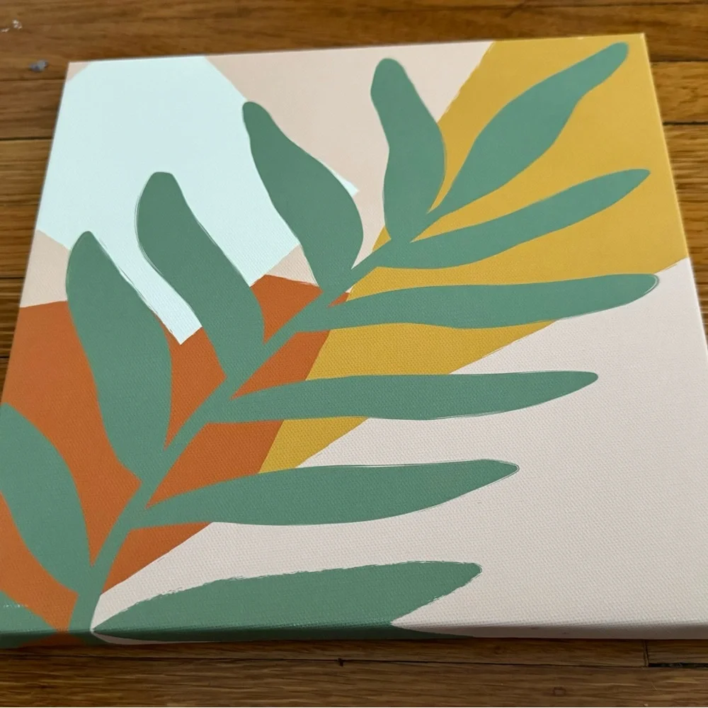 Set of 2 modern abstract canvas wall art, size 10”x10” office living room